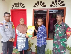 Bersama Babinsa dan Bhabinkamtibmas, Keprizone Bagikan Sembako