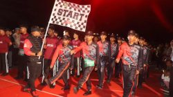 126 Regu Padati Jalanan Tanjungpinang di Gerak Jalan 45 Kilometer